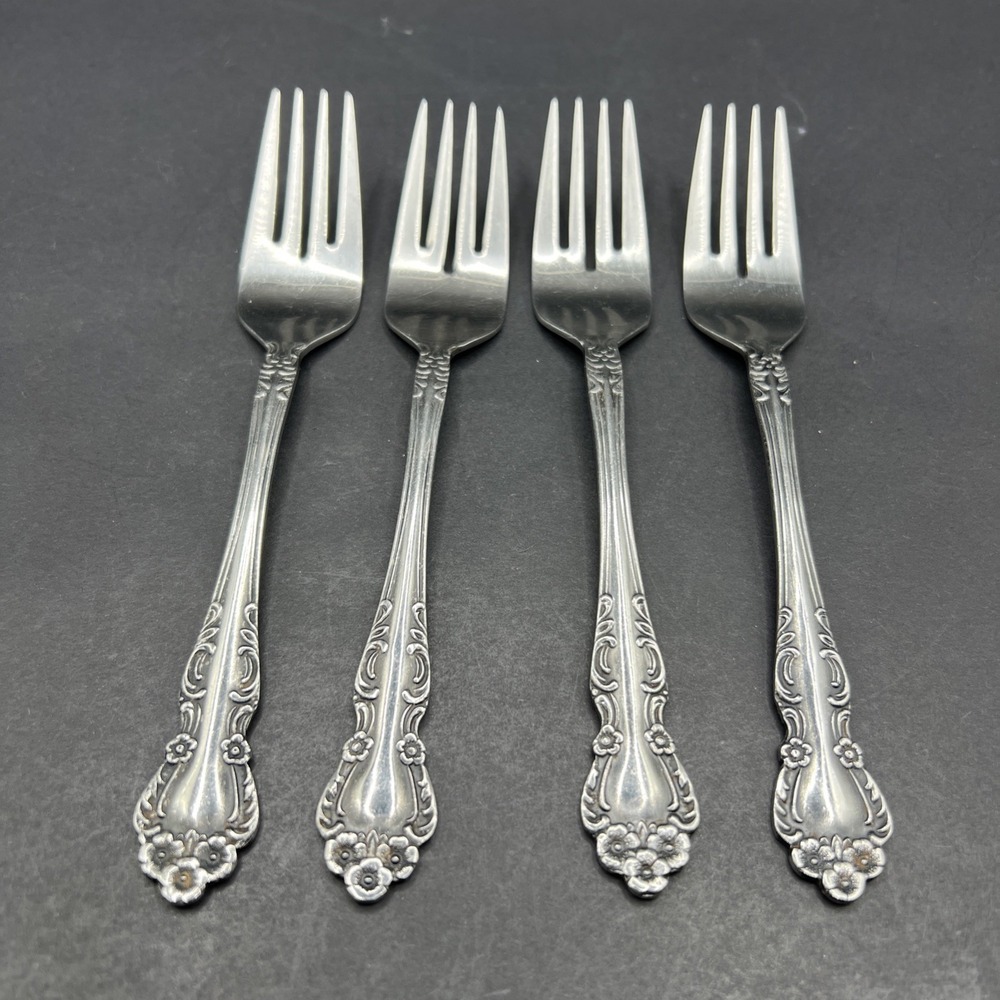 Set of 4 Vintage Ekco Eterna BEAUMONT Stainless Salad Forks